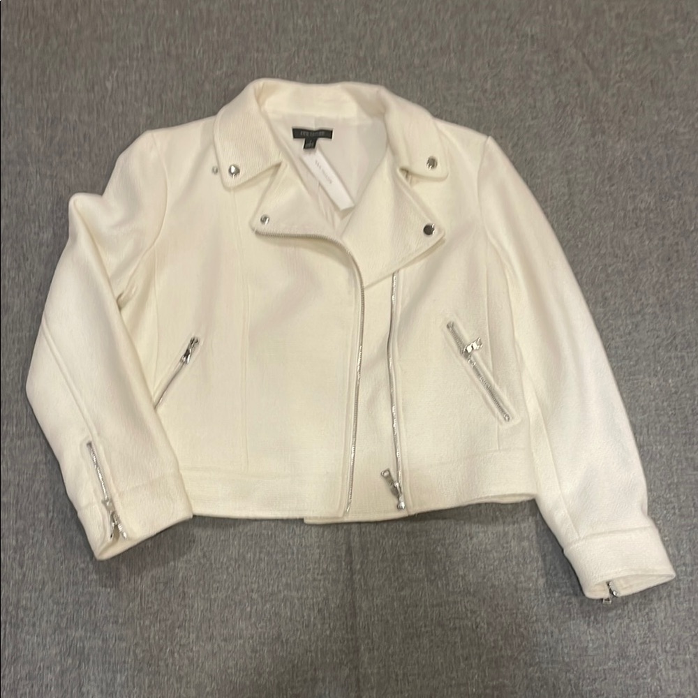 Women's White Biker Jacket